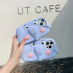 Moodne armas elevandihoidja telefoni&uuml;mbris iPhone'ile 15 14 13 12 11 Pro Max silikoonkate iPhone 15 14 13 12 11 jaoks iPhone 11 sinine