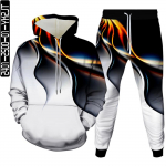 Meeste Mood Populaarne V&auml;rviline Line Grapic 3D Digitaalne Prinditud Spordidress Hoodid Jooksup&uuml;ksid 2tk Komplekt V&auml;lir&otilde;ivad Suurus S-6XL XL