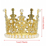 1 tk Pearl Crown koogi dekoratiivsed v&auml;ikesed tiaarad kristallp&auml;rlitest printsessi koogitopsid