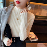 Naiste pehme kleepuv pusa 2023. aasta s&uuml;gise ja talve sviiter, poolk&otilde;rge kaelus, t&auml;isvarrukas, naiste kampsun One Size must