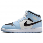 Air Jordan 1 Mid GS J&auml;&auml;sinine Laste tossud Must Valge 555112-401 36