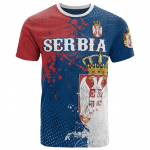 Fashion Trend Meeste vabaaja T-s&auml;rk Serbia lipu riigiembleem 3D Prindiga Suur lahtine T-s&auml;rk Harajuku Street Top M