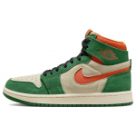 Air Jordan 1 High Zoom Comfort 2 m&auml;nnikuuse roheline naiste tossud musliin must oranž-leek DV1305-308