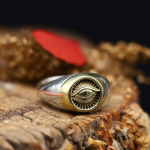 Horuse h&otilde;bedane meeste r&otilde;ngassilm Ring Guardian Muyu moetrendi domineeriv s&otilde;rmus, ehete aksessuaar