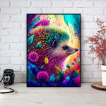 5D DIY Teemantmaali V&auml;ike siil ristpistes Mosaiik Teemanttikandid Roos T&auml;is &uuml;mmargune kandiline puur Kodukaunistus Round 30x40cm