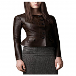 NOORA Naiste P&Auml;RIS tumepruun lambanahk, stiilne nahast bleiser, k&auml;sitsi valmistatud Slim Fit, nahast bleiser, Midi bleiser, Falre stiil, &auml;rikohtumiste bleiser XXL tumepruun v&auml;rv