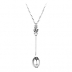 Vintage Crown Mini teelusika ripatsiga naiste kaelakee pika ketiga ehtekink kuldne