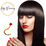 KODY PIERCING 14k t&auml;iskuldne auguga ninakruvi 2 mm RUBY Real Stone'iga &ndash; kvaliteetne augustamine