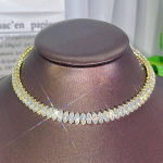 CMM Glitter AAA kuupmeetrist tsirkooniumoksiidist reguleeritav avatud Tennis Choker kaelakee Naiste kaelaehted hip-hopi tarvikute kandmiseks kuld