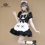 Cosplay Jaapani stiilis armsad armsad neiu riided Kleit Puhas roosa neiu vormikost&uuml;&uuml;m Cosplay l&uuml;hikese seelikuga riietus&uuml;likond XXXL must