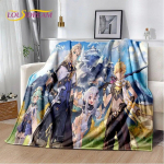 Genshin Impact koomiksim&auml;ng Pehme pl&uuml;&uuml;sist tekk, flanelltekk elutuppa magamistuppa voodi diivan, piknikukate 75x100cm (30x40inch)