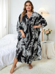 EDOLYNSA Black Kaftan naiste kuumalt m&uuml;&uuml;dav pikk kleit R&uuml;&uuml; Hiina s&otilde;lm Soodne s&otilde;lm V-kaelusega rannariided Batwing Sleeve Koduriided Q1297 One Size mitmev&auml;rviline