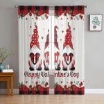 Yst&auml;v&auml;np&auml;iv&auml; Gnome Love Roses T&uuml;llkardinad elutuppa K&ouml;&ouml;k Sheer Voile kardin Magamistoa aknapaneelid 135W x 114H(cm)