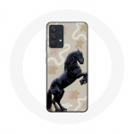 Coque pour Samsung Galaxy A13 5G Frison Noir Race de cheval