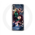 Coque pour Samsung Galaxy A50 Tanjiro Nezuko et Inosuke Slayer Kimetsu no Yaiba Manga