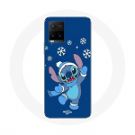 Coque pour Vivo Y21s 2021 / Y21 2021 Stitch neige No&euml;l bleu