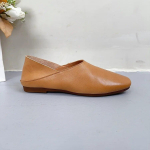 Johnature ehtsast nahast madalad lamedad jalan&otilde;ud &uuml;mara ninaga, pehme tallaga, vabaaja &uuml;hev&auml;rvilised naiste kingad 35 kaamel