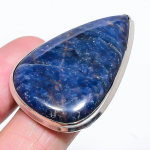 Natural Sodalite Gemstone Handmade 925 Sterling Silver Ring Size 7.5 t9g33