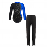 Laste T&uuml;drukute V&otilde;imlemistantsu Leotard koos S&auml;&auml;rleggingsite Komplektiga Ballett Tantsu Iluuisutamise V&otilde;istlus Aktiivne Bodysuit 13-14 Years burgundiapunane