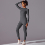 Nessaj t&otilde;mblukuga jooga kombinesoon kehatreeningu tantsukombinatsioon naiste j&otilde;usaali &uuml;hes t&uuml;kis kost&uuml;&uuml;m Seksikas Push Up spordi&uuml;likond S tumehall v&auml;rv