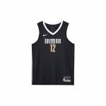 Nike Ja Morant Memphis Grizzlies Nr. 12 Linnaeritus F&auml;nnis&auml;rk Hooaeg 2023-24 Meeste S&auml;rgid Must Valge DX8507-011 XXL