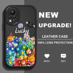 &Otilde;hukese naha tundega koomiksimustriga pehme silikoonist PU-nahast kaanega telefoni&uuml;mbris iPhone'i jaoks Samsung Huawei Honor Xiaomi Redmi OPPO Realme Vivo Vivo Y91C/Y1S