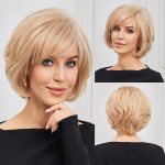 HAIRCUBE Pruun Blonde Remy Inimjuustest Parukad HD L&auml;bipaistev pitsist eesmine parukas L&uuml;hike kihiline Laineline K&auml;sitsi Seotud Pits Juuksed Valgetele Naistele beige