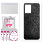 apgo Protective Skin Sticker for the back compatible with Vivo T1 V2141, Wrap Film, Foil, Vinyl - Pattern Black Leather