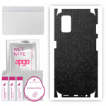apgo Protective Skin Sticker for the back+sides compatible with Oppo A52, Full Wrap Film, Foil, Vinyl - Pattern Black Honeycomb