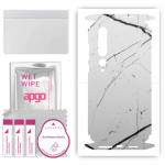 apgo Protective Skin Sticker for the back+sides compatible with Xiaomi Mi 10 5G, Full Wrap Film, Foil, Vinyl - Pattern White Marble