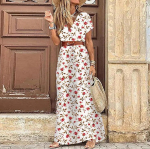Naiste Mood Vintage Kleit Boheemlaslik Retro Lilleline Elegantne Daamide Kleit Vaba Avar Pikk &Uuml;hes t&uuml;kis Kleit Kaasas V&ouml;&ouml; XXXL