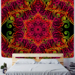 V&auml;rviline Mandala Suur Gobel&auml;&auml;n Seinale Riputatav Boho Sisustus Trippy Pol&uuml;ester Hipi P&auml;ike Kuu Talumaja Vaibad &Uuml;hiselamu Sisustus T&scaron;akra 230x180CM