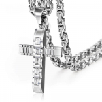 Cubic Zirconia Cross kaelakee ripats roostevabast terasest B&uuml;tsantsi kastikett meestele Only pendant h&otilde;be