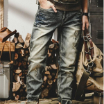 American Heavy Retro Jeans Meeste sirge kombinesooniga Meeste trendikas br&auml;ndi vabaaja p&uuml;ksid 28 sinine