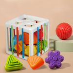 Montessori m&auml;nguasi, beebim&auml;nguasi laste m&auml;nguasi, motoorsete oskuste m&auml;nguasjade sorteerimine ja virnastamine Kingitus alates 1 2 3 aastastele poistele, t&uuml;drukutele, 18 kuu vanusele v&auml;ikelapsele, autismim&auml;nguasi 12*12*12cm