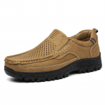 K&auml;sitsi valmistatud ehtsast lehmanahast meeste kingad vabaajajalatsid Mokassiinid meeste jalan&otilde;ud 38 kaamel