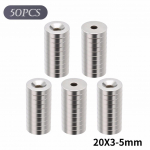 Neodymium Rare Earth Countersunk Ring Magnets N48 3/4 x 1/8 Inch (50 Pack) h&otilde;be