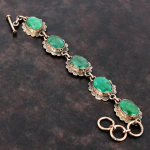 Lihvitud Sambia smaragd k&auml;ev&otilde;ru vasest k&auml;ev&otilde;ru kalliskivist ehted reguleeritav kett k&auml;ev&otilde;ru vasest ehted k&auml;sitsi valmistatud k&auml;ev&otilde;ru kingitus emale