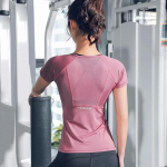 Naiste spordi-T-s&auml;rk, suvine hingav seksikas ilu selg Fitness-r&otilde;ivad Quick Dry Running Treening l&uuml;hikeste varrukatega joogatop M