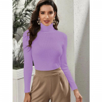 S&uuml;gistalvine kampsun Naiste massiivne kootud kilpkaelusega kampsun, vabaaja ribiga džemprid Topid Naiste pulloverriided S lilla