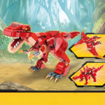 287tk 3 in 1 dinosauruste sari Tyrannosaurus Pterosaurus Stegosaurus Boys Ehitusklotsid M&auml;nguasja kingitus Karbita