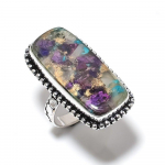 Spiny Oyster Gemstone Handmade 925 Sterling Silver Jewelry Ring Size 10 q2w03