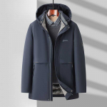 Uus talvine soe vaba aeg pikk puuvillase polsterdatud mantel eakatele isadele talveks grafeenist mustad eakad XL hall