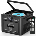 Kassettm&auml;ngijaga kaasaskantav Boomboxi CD-m&auml;ngija, Bluetoothiga kaasaskantav raadio, stereoheliga Boom Box, toide 5000 mAh laetava akuga must