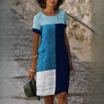 IHUASU Naiste suvine trend isikup&auml;rastatud positsioneerimisega ruudumustriga &uuml;marakaelusega l&uuml;hikeste varrukatega kleidid S hall/must