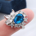 K&otilde;rge Kvaliteediga Uus Safiir Tilgakujuline Avatud S&otilde;rmus Naiselik S&auml;rav Tsirkoon Net Punane Kuum M&uuml;&uuml;k Banketistiil Ehted Kingituseks resizable sinine