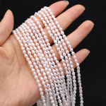 1Strand Boho luksuslikud valged kunstp&auml;rlihelmed, 3&ndash;4 mm, meisterdamiseks m&otilde;eldud naistele kaelakee k&auml;ev&otilde;ru Pahkluu tarvikud, ehted, s&otilde;brap&auml;eva k&auml;sit&ouml;&ouml;kingitused 1Strand/36cm valge
