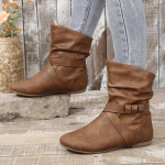 Lameda tallaga naiste poolsaapad, naiste &uuml;hev&auml;rvilised, laiad s&auml;&auml;remarjad, l&uuml;hikesed saapad, naiste plisseeritud papud Disainkingad 37 pruun