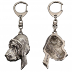 Bloodhound, St. Hubert Hound, Sleuth-hound - Silver-plated key ring with a dog in a gift box, handbag decoration, backpack pendant by Art-Dog brand