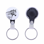 Basque Mountain Horse - unique keychain with a horse picture, handmade product, light and handy pendant from Art-Dog brand